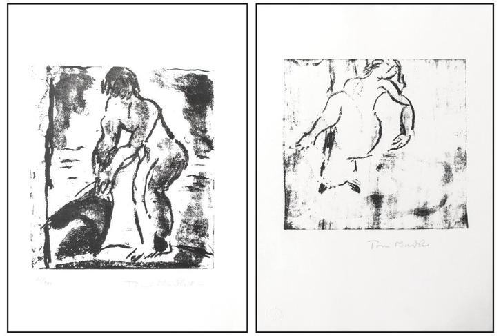 Twee originele lithografieën van Toni Stadler, Antiek en Kunst, Kunst | Litho's en Zeefdrukken, Ophalen of Verzenden