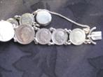 Zilveren dubbeltjes/kwartjes armband uit WOII, Gebruikt, Ophalen of Verzenden, Zilver, Zilver