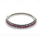 925 Zilveren Armband met Robijntjes en Markasiet - Puntgaaf!, Ophalen of Verzenden, Zo goed als nieuw, Zilver, Met edelsteen