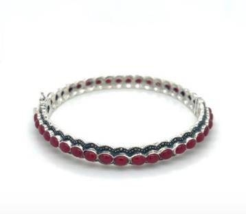925 Zilveren Armband met Robijntjes en Markasiet - Puntgaaf! beschikbaar voor biedingen