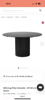 HK Living Pillar eettafel + 6x BePureHome Admit stoelen, Huis en Inrichting, Tafels | Eettafels, Ophalen, 100 tot 150 cm, Rond