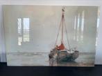 Schilderij/kunstwerk van glas: Kotter te water van Mesdag, Antiek en Kunst, Kunst | Schilderijen | Klassiek, Ophalen