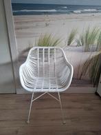 Witte grote stoel bijzet stoel fauteuil rotan bamboo, Huis en Inrichting, Stoelen, Ophalen, Zo goed als nieuw, Wit, Eén
