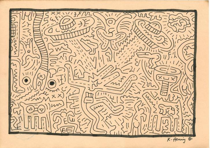 Keith Haring Artwork, Antiek en Kunst, Kunst | Schilderijen | Modern, Ophalen of Verzenden