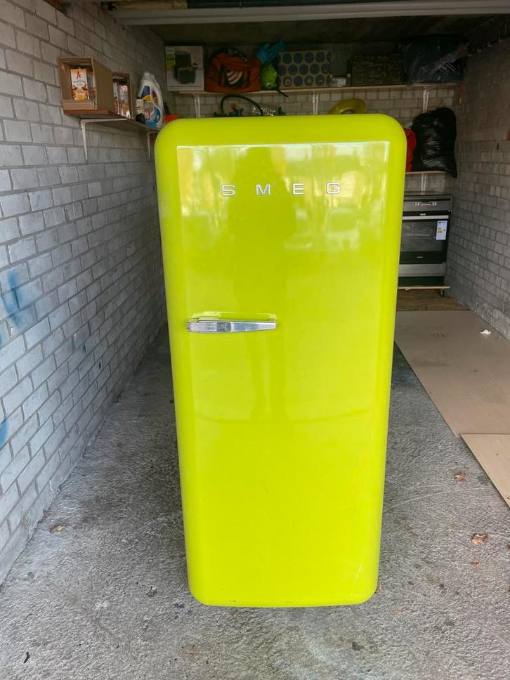 Smeg Koelkast - Limoengroen, Witgoed en Apparatuur, Koelkasten en IJskasten, Gebruikt, Met vriesvak, 100 tot 150 liter, 85 tot 120 cm