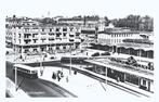 963745	Arnhem	Stationsplein Trolleybus Autobus	1954	Gelopen, Ophalen of Verzenden, 1940 tot 1960, Gelopen, Gelderland