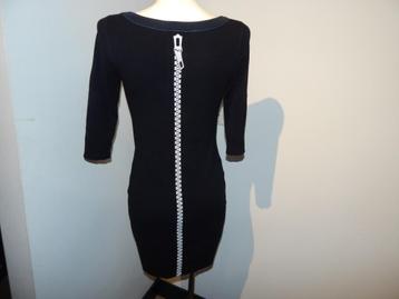 Marccain zwarte jurk witte accenten rits afbeelding rug 38 beschikbaar voor biedingen