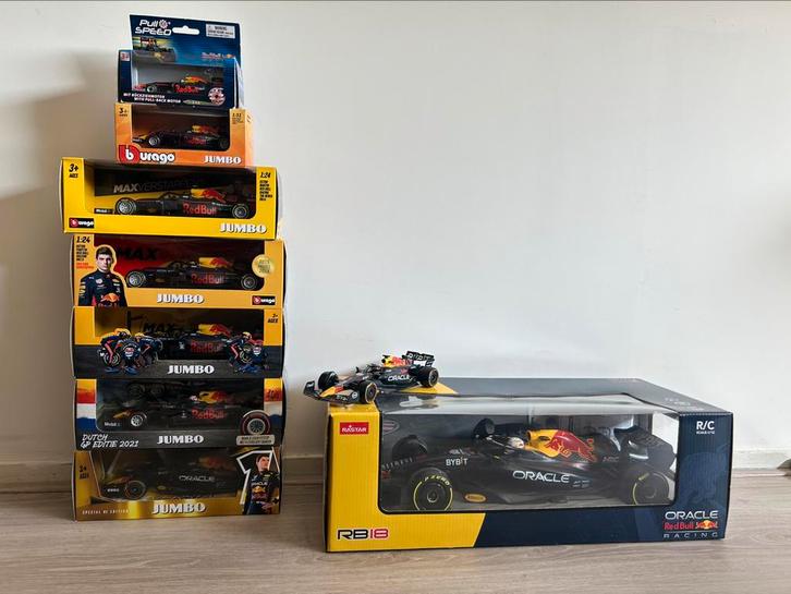 Complete Max Verstappen modelauto collectie, Hobby en Vrije tijd, Modelauto's | 1:24, Zo goed als nieuw, Auto, Bburago, Ophalen