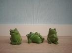 Set van 3 groene kikkers, Ophalen of Verzenden, Zo goed als nieuw, Dier