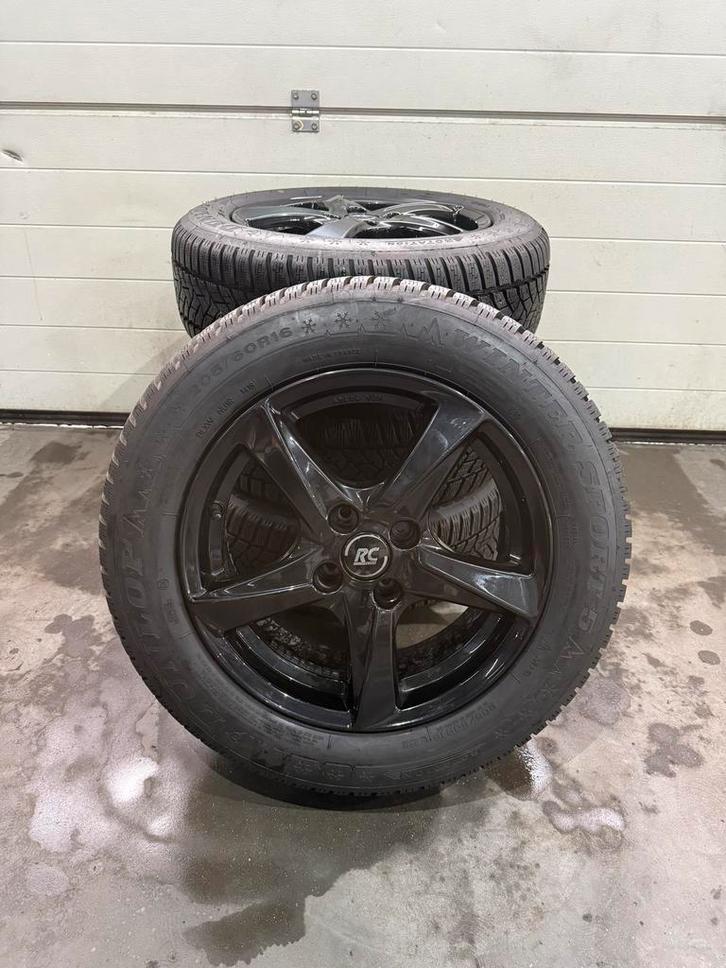 4x100 RC30 Velgen met Dunlop Winterbanden, Auto-onderdelen, Banden en Velgen, Banden en Velgen, Winterbanden, 16 inch, 205 mm