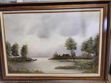 Schilderij gesigneerd J. v Amerongen beschikbaar voor biedingen