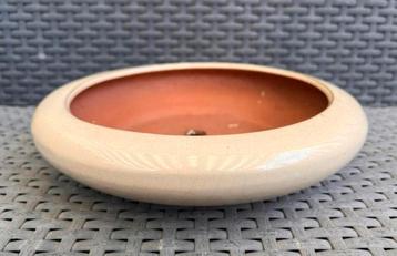 Bonsai schaal rond crème geglazuurd aardewerk 24,5x5,6 beschikbaar voor biedingen