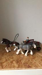 Schleich paard en wagen /boeren kar, Verzamelen, Speelgoed, Gebruikt, Ophalen of Verzenden