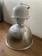 Originele vintage grote industriële hanglamp aluminium, Ophalen, Gebruikt, Industrieel