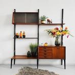 Vintage Louis Van Teeffelen Wébé Wandmeubel Deens Design, Huis en Inrichting, Ophalen, Gebruikt, 150 tot 200 cm, Teakhout
