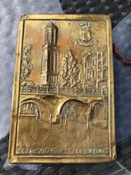 Twee platen Utrecht Domtoren latoenkoper, Antiek en Kunst, Ophalen