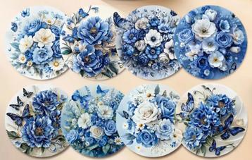 Onderzetters met Blauwe bloemen afbeeldingen beschikbaar voor biedingen