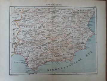 21 / Litho van J. Kuyper uit 1880 van Zuid Spanje beschikbaar voor biedingen