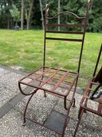 4x Ouderwetse ijzeren stoelen – sfeervol & decoratief!, Ophalen, Gebruikt, Overige materialen