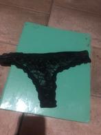 Zwarte String met Kant maatM, Kleding | Dames, Ondergoed en Lingerie, Verzenden, Zwart, String