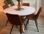 Ronde eettafel met gebruikssporen, Huis en Inrichting, Tafels | Eettafels, Ophalen, Gebruikt, 100 tot 150 cm, Rond