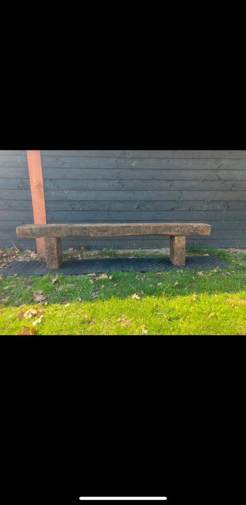 Eiken bielzen bankjes, Tuin en Terras, Tuinbanken, Ophalen of Verzenden