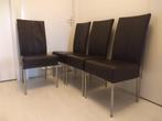 Vier eetkamerstoelen, Ophalen, Gebruikt, Bruin, Vier
