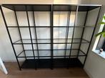 2x Ikea Vittsjo Stellingkast - Zwart/Glas, Met plank(en), Zo goed als nieuw, Metaal, 150 tot 200 cm