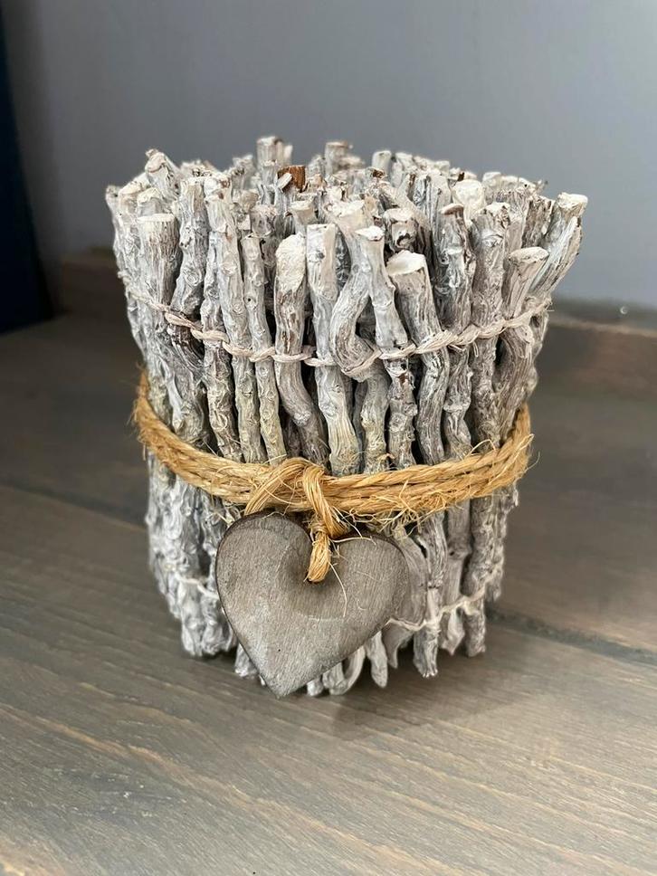 Houten decoratie stukje met hartje., Huis en Inrichting, Woonaccessoires | Kransen, Zo goed als nieuw, Ophalen of Verzenden