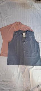 H&M Tops 1 oud rosé en 1 grijsblauwe met prijskaartje, Ophalen of Verzenden, Nieuw, Roze, Zonder mouw
