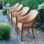 set 4 originele vintage Loom furniture rieten stoelen, Ophalen, Gebruikt, Bruin, Vier
