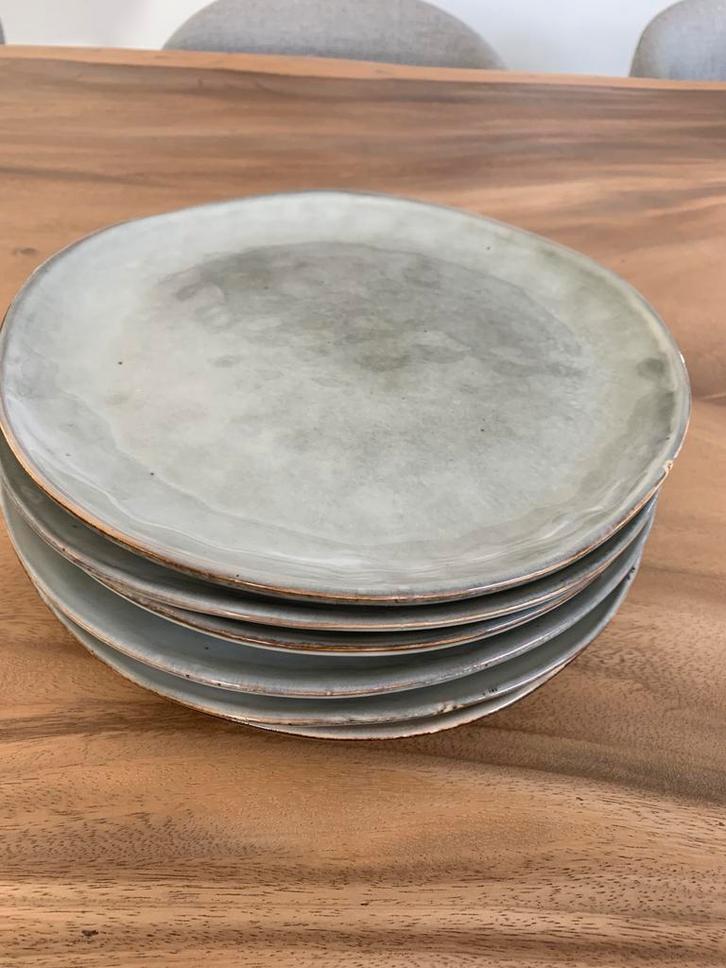 Set van 6 handgemaakte aardewerk borden, Huis en Inrichting, Keuken | Servies, Zo goed als nieuw, Bord(en), Overige stijlen, Aardewerk