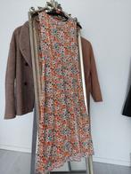 Midi jurk met bloemenprint maat S 36, Verzenden, Oranje, Zo goed als nieuw, Maat 36 (S)