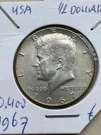 Halve dollar 1966-1967 mooie kwaliteit zilver 0.400, Postzegels en Munten, Munten | Amerika, Zilver, Ophalen of Verzenden, Losse munt