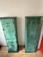 2 groene industriële opbergkasten, Huis en Inrichting, Ophalen, Gebruikt