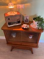 Vintage Jaren 60 Kastje met Glas, Huis en Inrichting, Kasten | Dressoirs, Ophalen, Gebruikt, 50 tot 100 cm, Met lade(s)