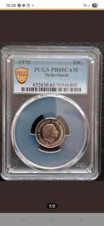 25 Cent (Kwartje) 1970 PR65 CAM by PCGS. PP. Zeldzaam., Ophalen of Verzenden, Koningin Juliana, 25 cent, Losse munt