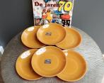6 Vintage Arcopal ontbijt borden caramel bord jaren 70, Huis en Inrichting, Keuken | Servies, Nieuw, Ophalen of Verzenden, Glas