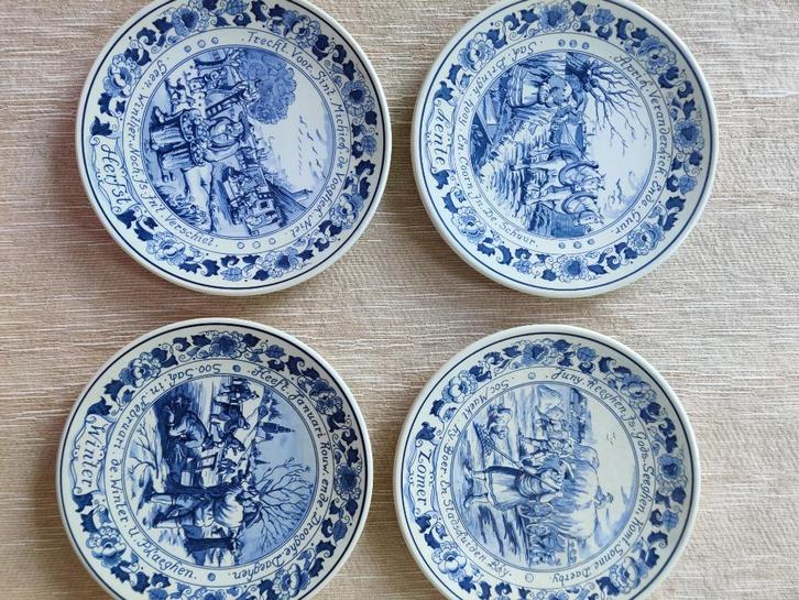 Wandborden 4 jaargetijden, Antiek en Kunst, Antiek | Wandborden en Tegels, Ophalen of Verzenden