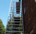 steiger compleet werkhoogte 8 meter, Doe-het-zelf en Verbouw, Steigers, Ophalen, Gebruikt, Rolsteiger of Kamersteiger, 5 meter of hoger
