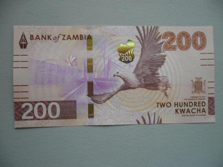 Zambia #W66 [2024] / 200 kwacha UNC, Postzegels en Munten, Bankbiljetten | Afrika, Los biljet, Overige landen, Verzenden