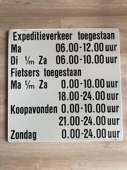 verkeersbord expeditieverkeer, fietsers afmeting 60 x 60 cm, Tuin en Terras, Overige Tuin en Terras, Gebruikt, Ophalen