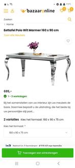 Set  Eettafel +salontafel +tvkast (mermar), Huis en Inrichting, Tafels | Eettafels, 50 tot 100 cm, Rechthoekig, Ophalen of Verzenden