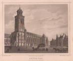 Deventer De Groote Kerk Staalgravure Terwen 1858, Antiek en Kunst, Ophalen of Verzenden