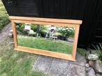 Retro in facet geslepen grote spiegel hout 133x75, Ophalen, Rechthoekig, Minder dan 100 cm