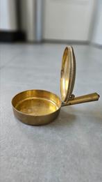 Vintage koperen bak met deksel en steel, asbak, Ophalen