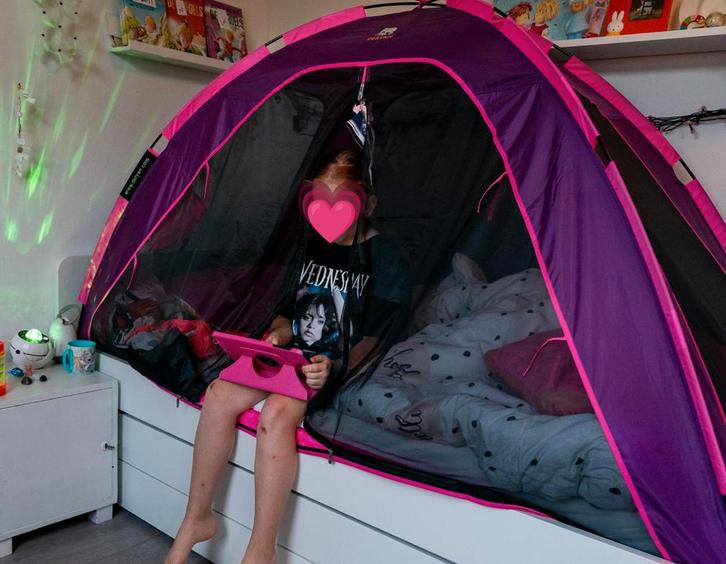 Deryan bedtent 90 x 200 cm paars roze, Kinderen en Baby's, Kinderkamer | Overige Meubels, Zo goed als nieuw, Overige typen, Ophalen of Verzenden
