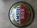 Oude gave grote buiten verlichting schaal Amstelbier., Verzamelen, Biermerken, Ophalen of Verzenden, Zo goed als nieuw, Reclamebord, Plaat of Schild