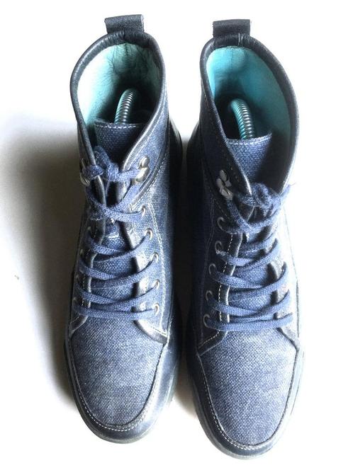 Halfhoge Denim Sneakers van Wolky, Kleding | Dames, Schoenen, Zo goed als nieuw, Sneakers of Gympen, Blauw, Ophalen of Verzenden