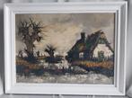 Olieverfschilderij - Huisje in de uiterwaarden - 1950, Antiek en Kunst, Kunst | Schilderijen | Klassiek, Ophalen